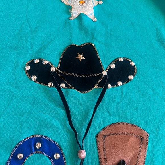 Y2K Western Tshirt - Embellished - Green - Cowgirl - One Size - Picture 7 of 10